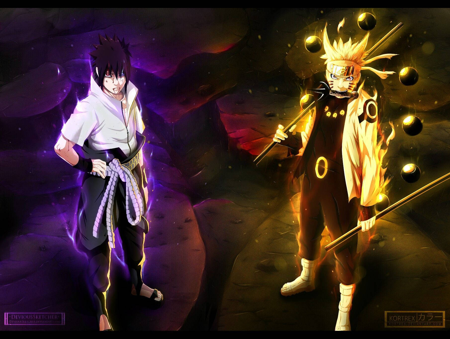 Наруто и Саске против Мадары Обои