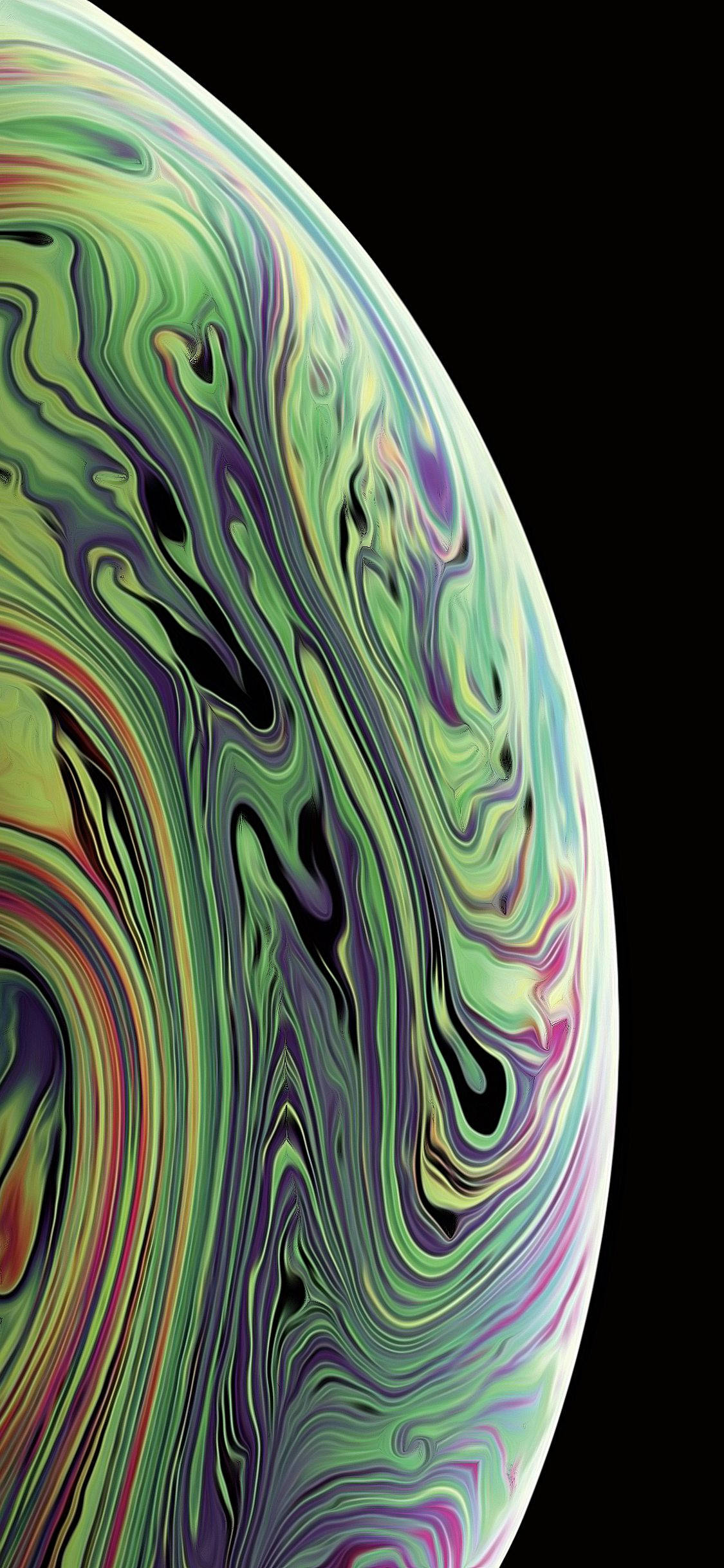 Насыщенный жёлто-зелёный iPhone Xs Обои