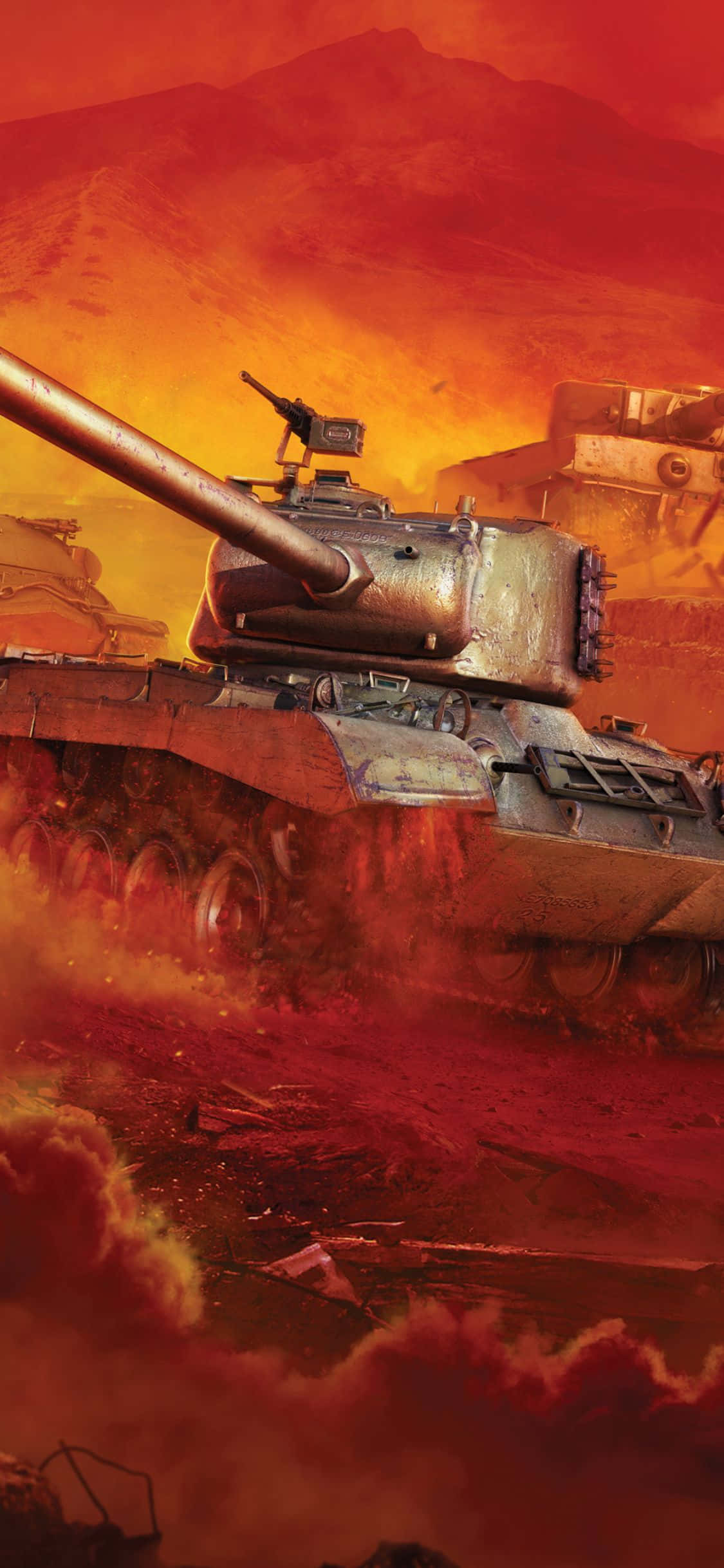 Невероятная мощь iPhone Xs Tanks Обои