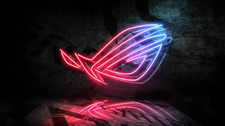 Неоновый сине-красный логотип ASUS ROG Обои