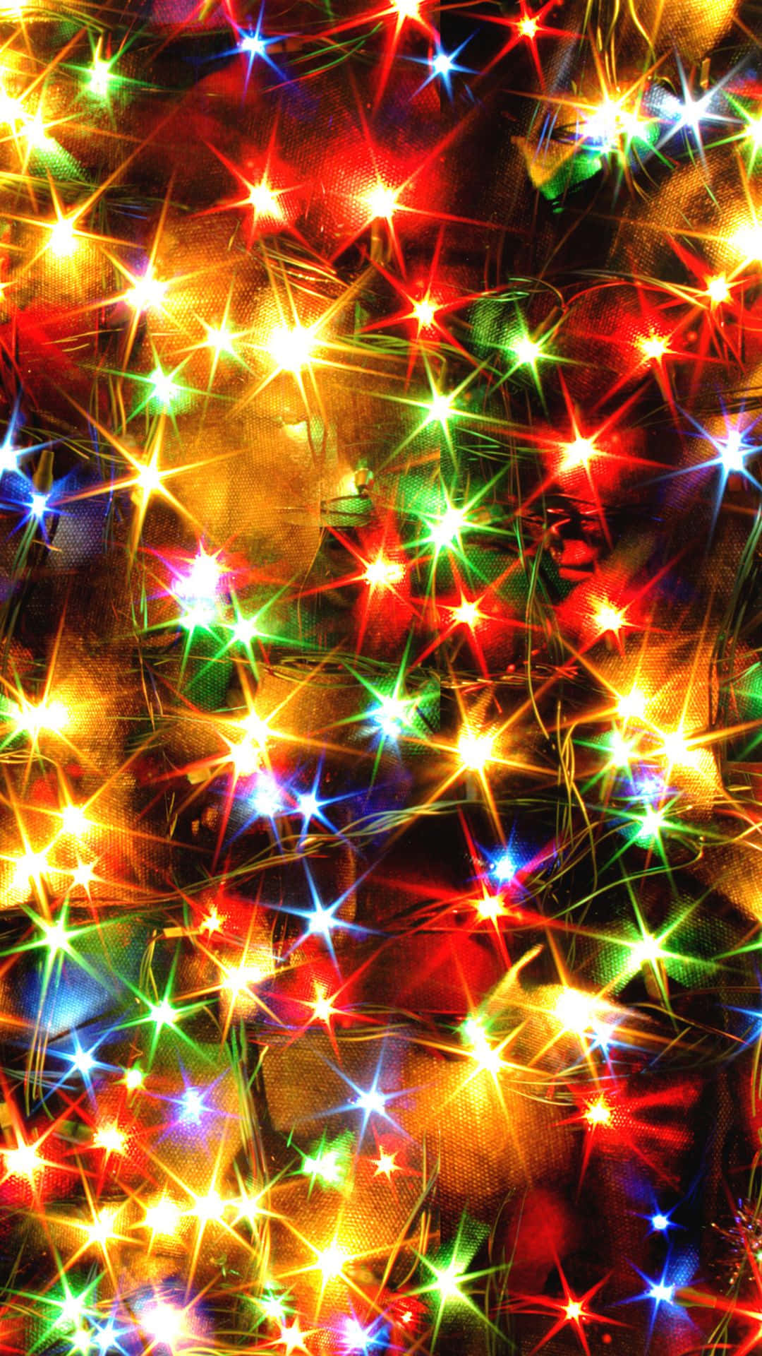 новогодняя елка с огнями Обои