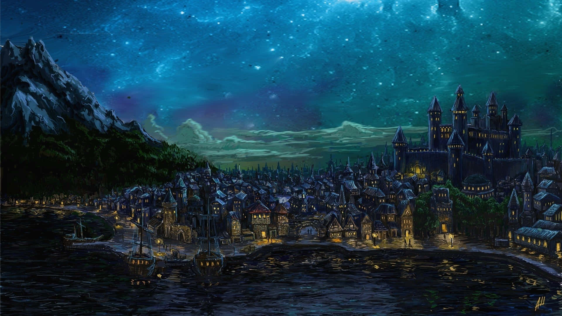 Ночной город Обои