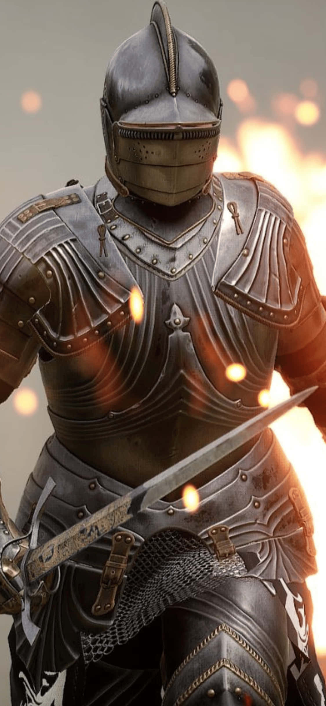 Эффект огня iPhone Xs Mordhau фон Обои