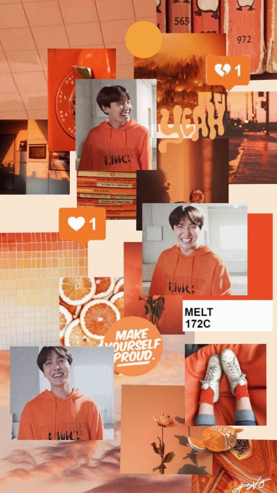 Оранжевая эстетика BTS Jhope Обои