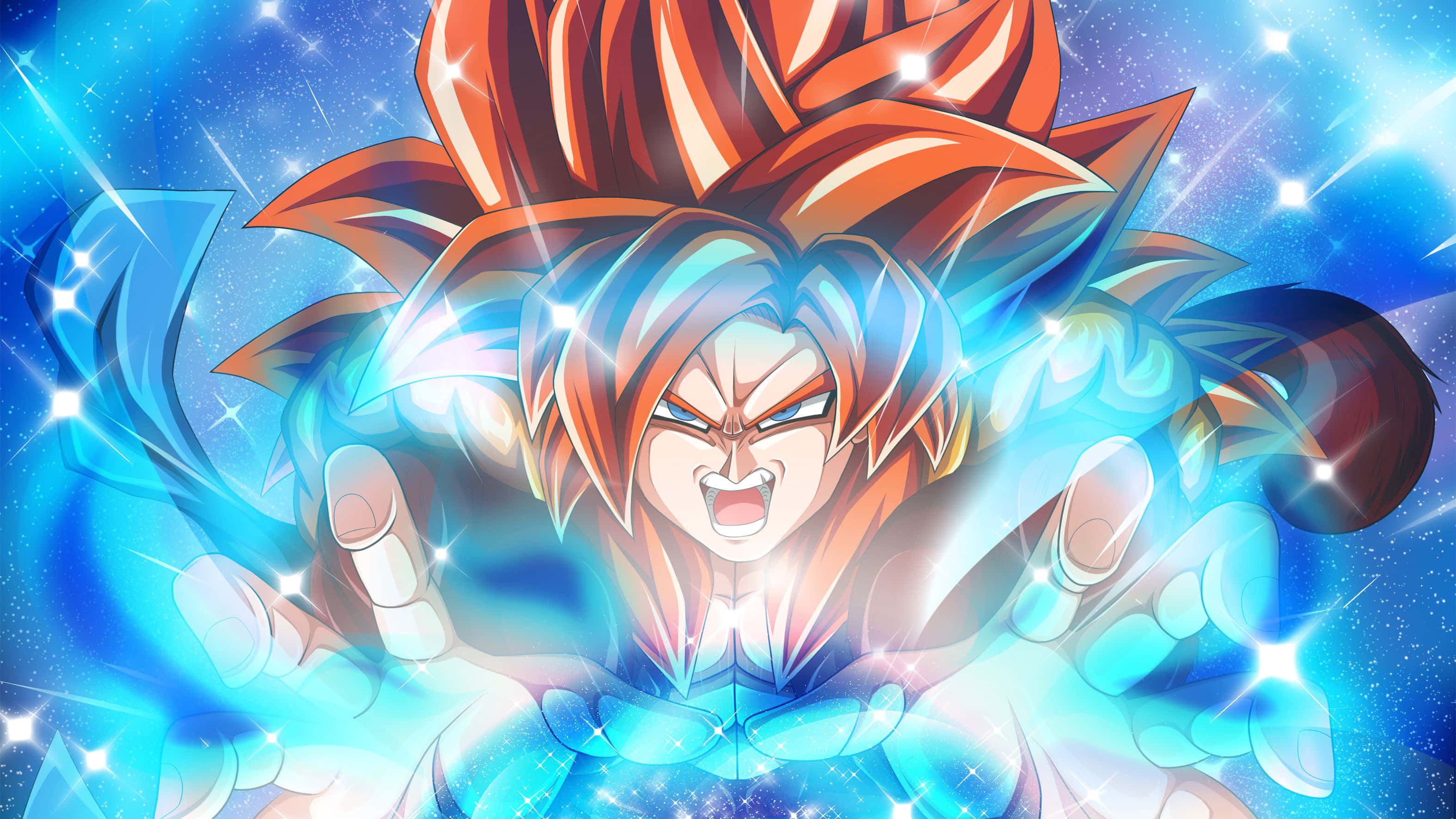 Оранжевоволосый Гоку из Dragon Ball Super Обои