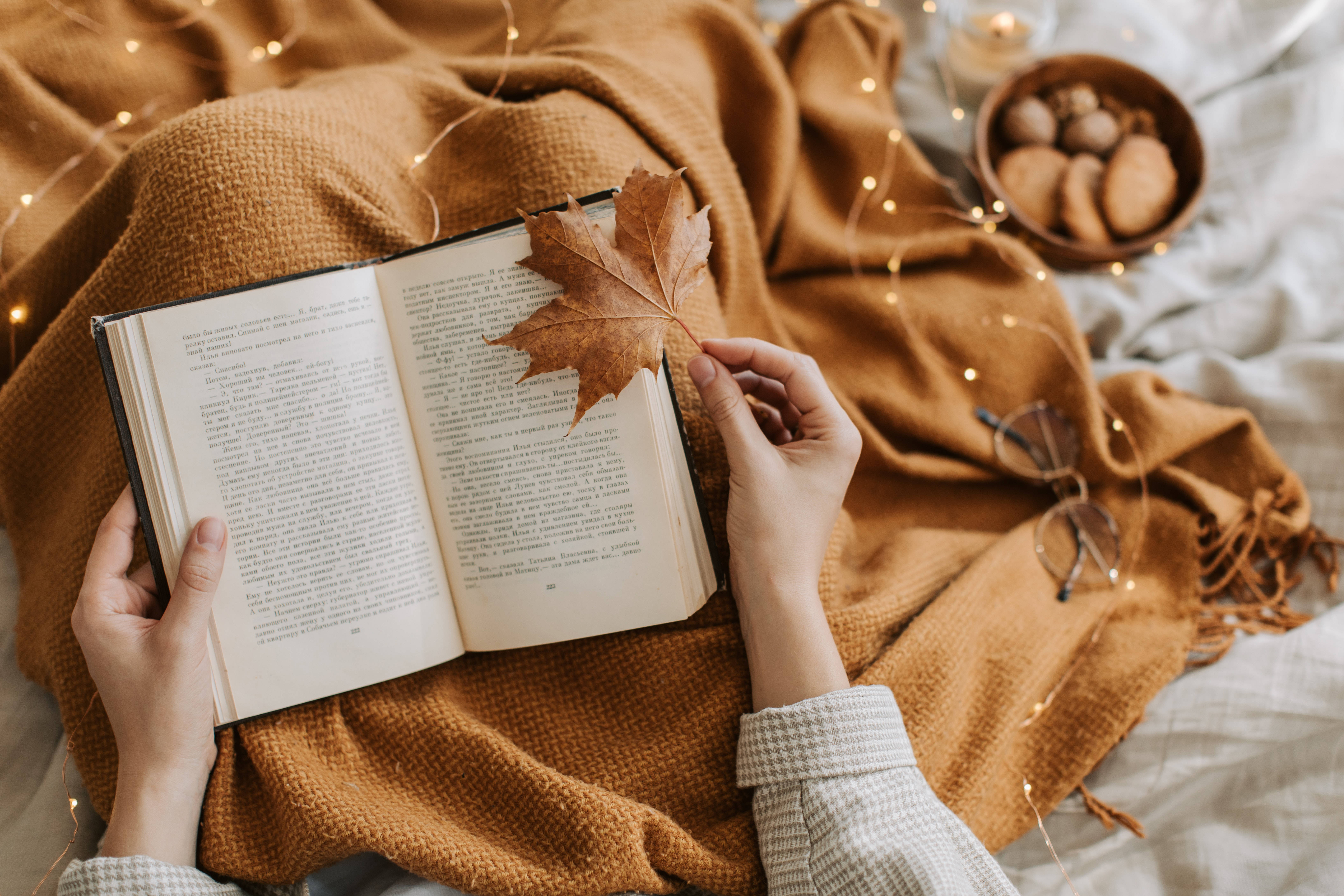 Осеннее настроение с книгой на рабочий стол Обои