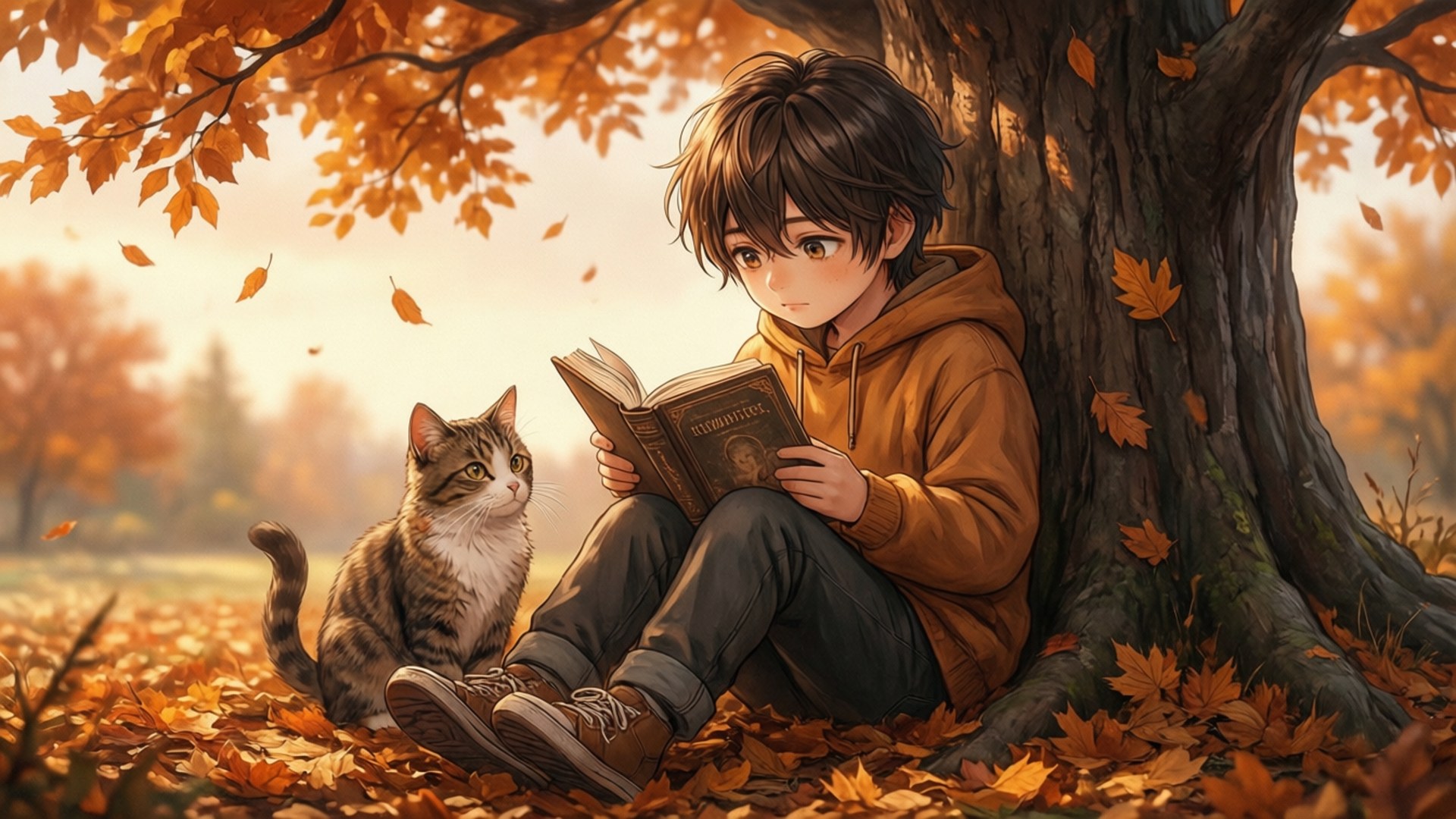 Осеннее чтение Обои