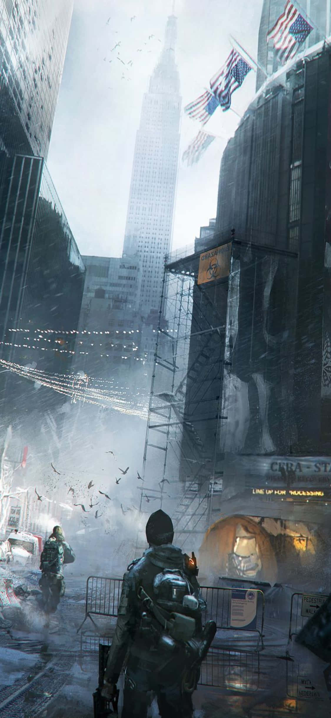 Отряд движется сквозь дым The Division Обои