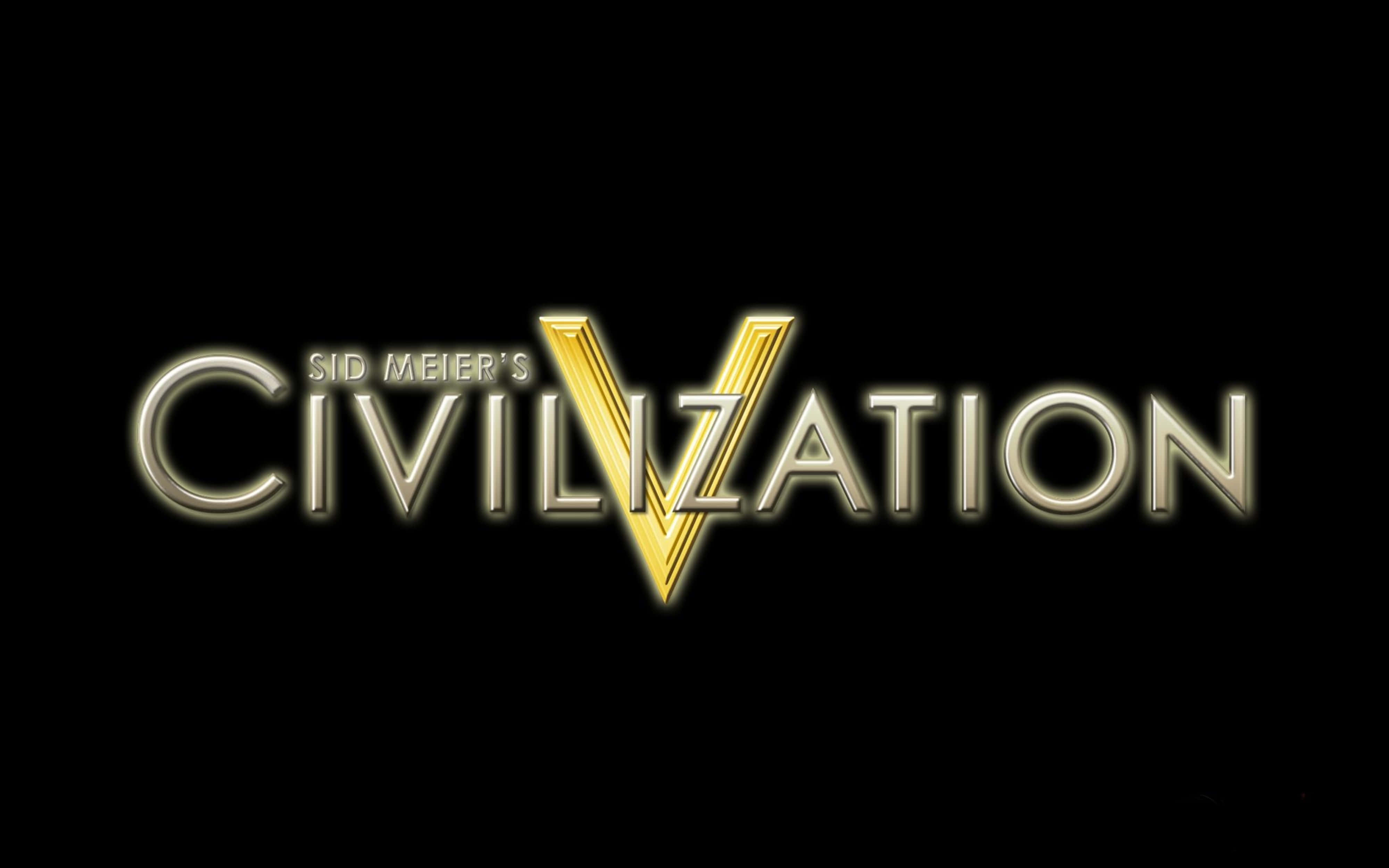 Официальный логотип Civilization V на фоне 4K Обои