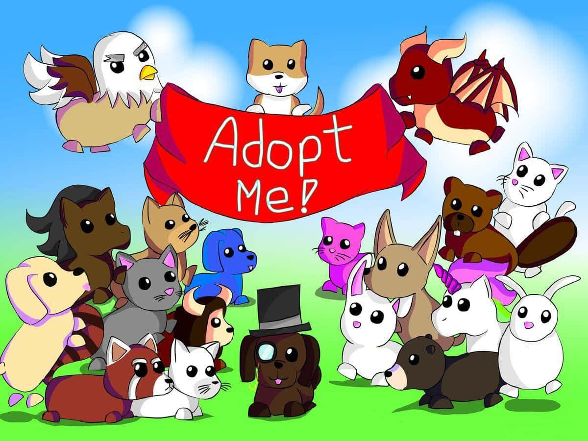 Очаровательный арт-фон по игре Adopt Me Обои