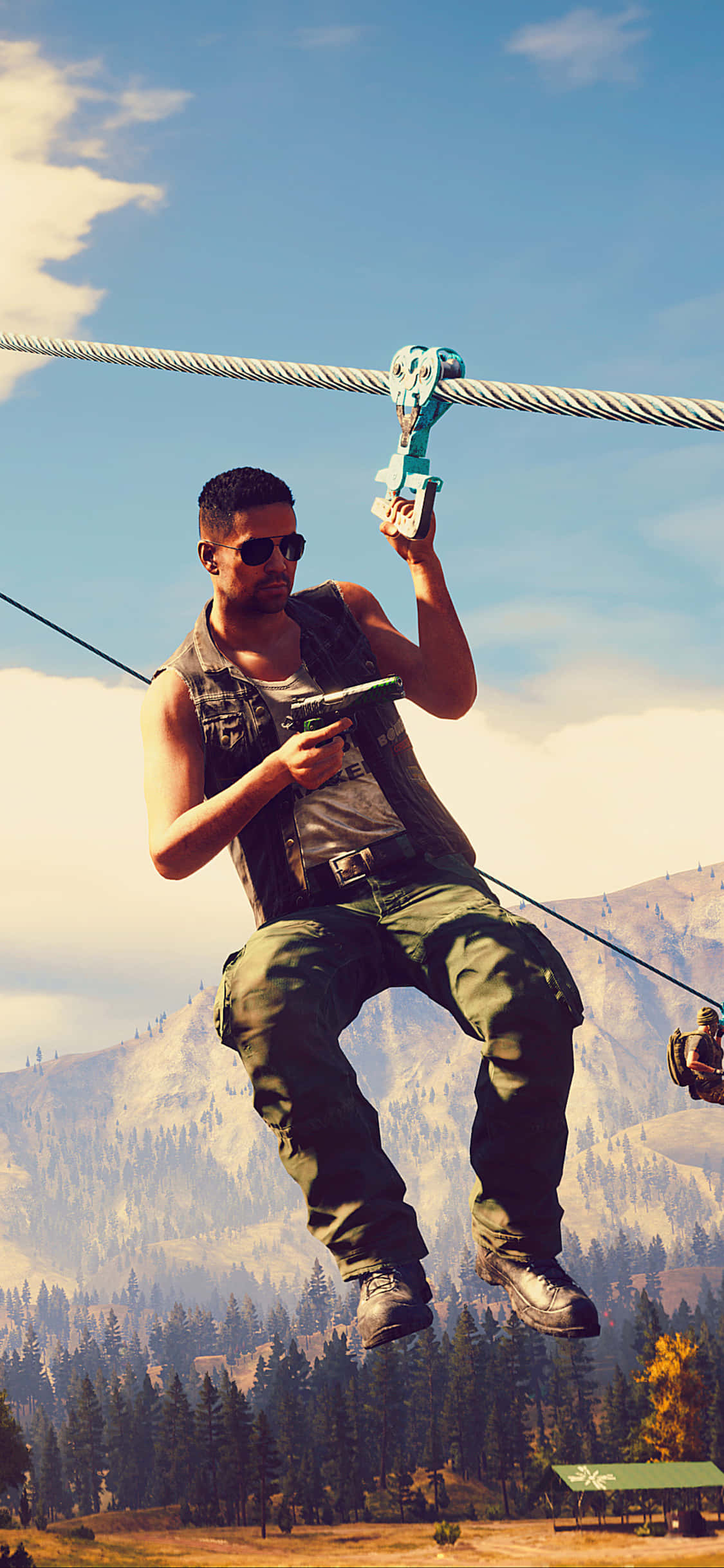Ощутите захватывающий экшн и приключения в открытом мире с iPhone Xs Far Cry 5 Обои