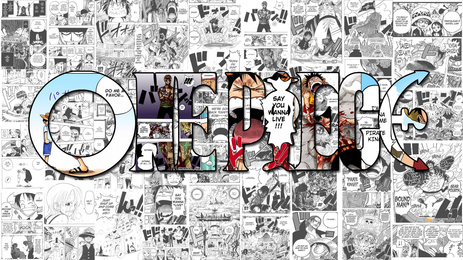 Панель манги One Piece Обои