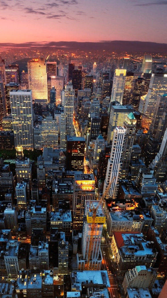 Панорамный вид города iPhone SE Обои