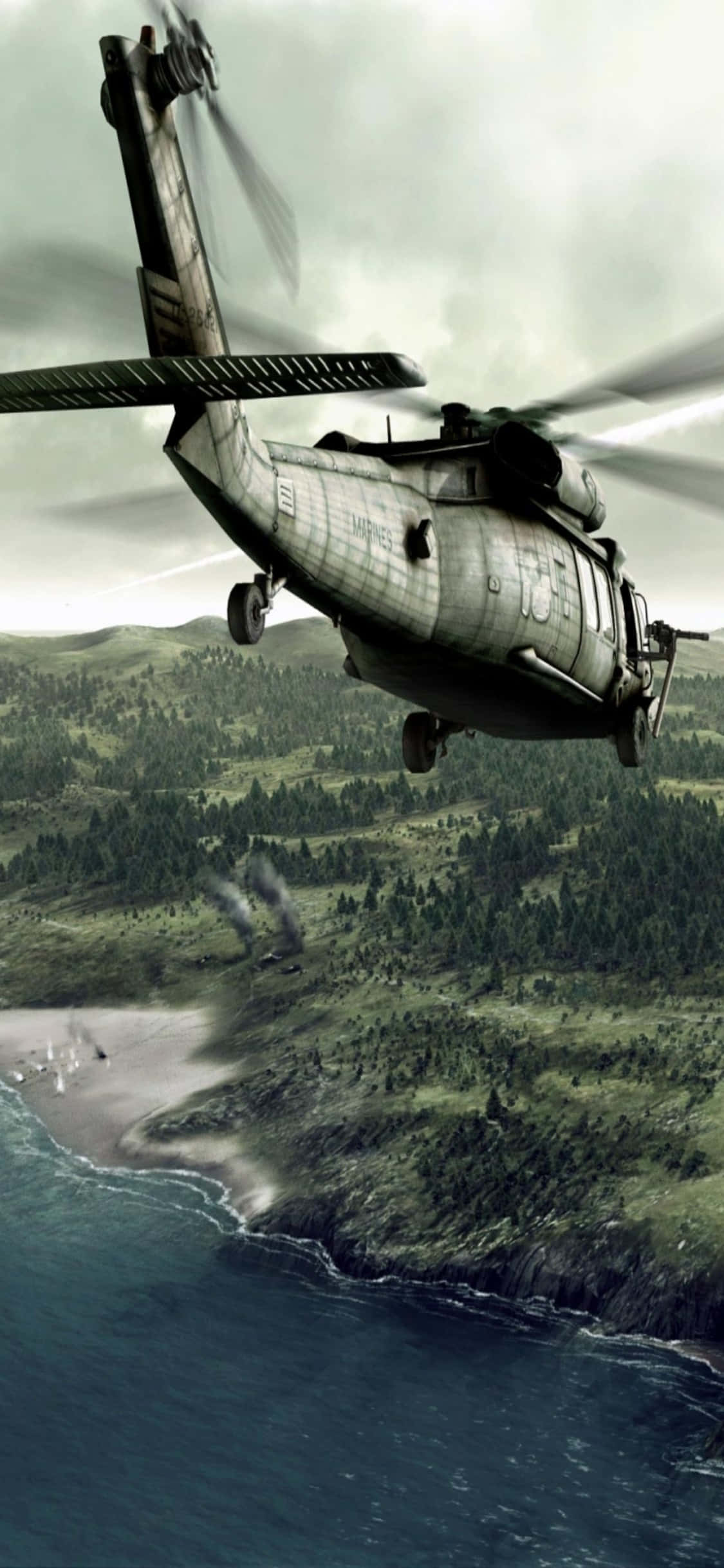 Парите высоко с новым iPhone Xs Helicopter Обои