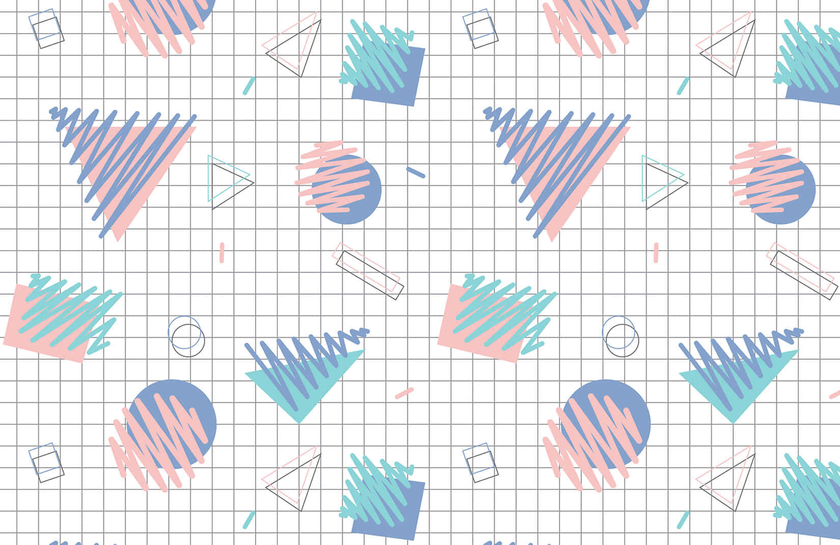 Пастельная эстетика: сетка из геометрических фигур Обои