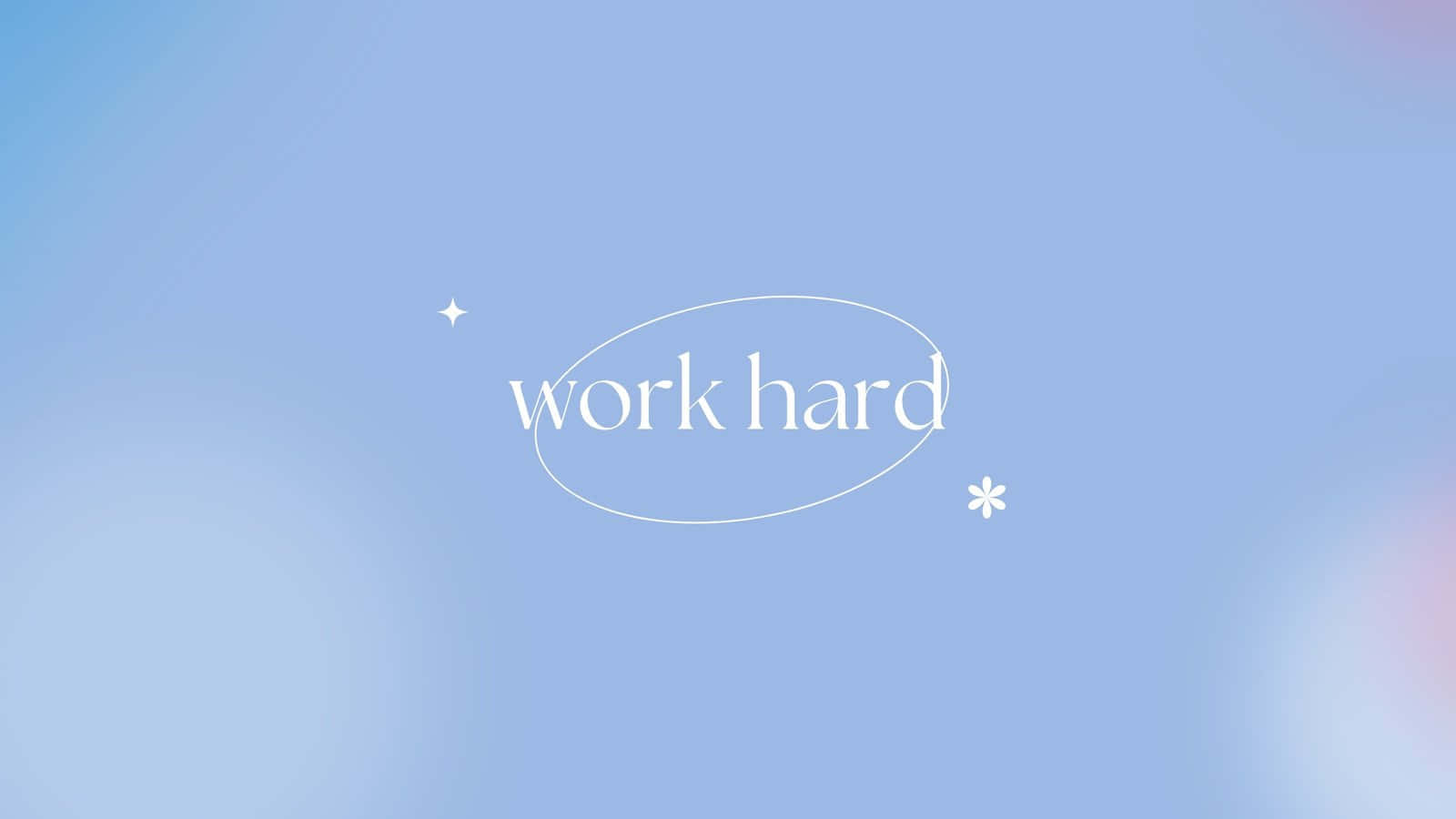 Пастельно-голубая эстетика с цитатой Work Hard