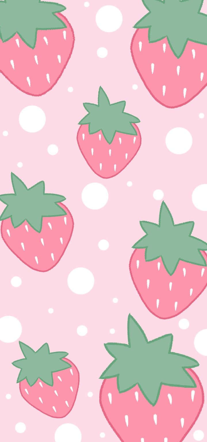 Пастельный портрет клубники Обои