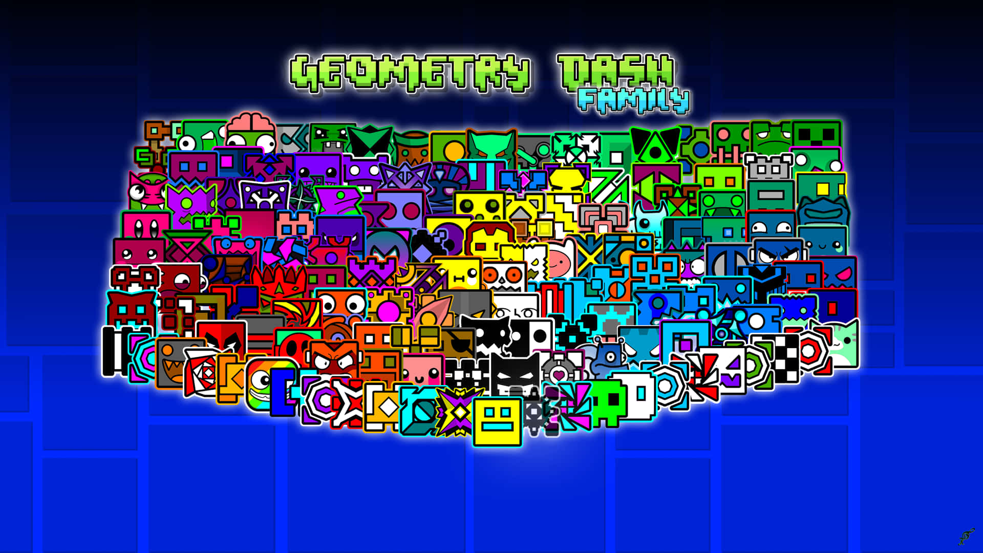 Персонажи Geometry Dash вместе Обои