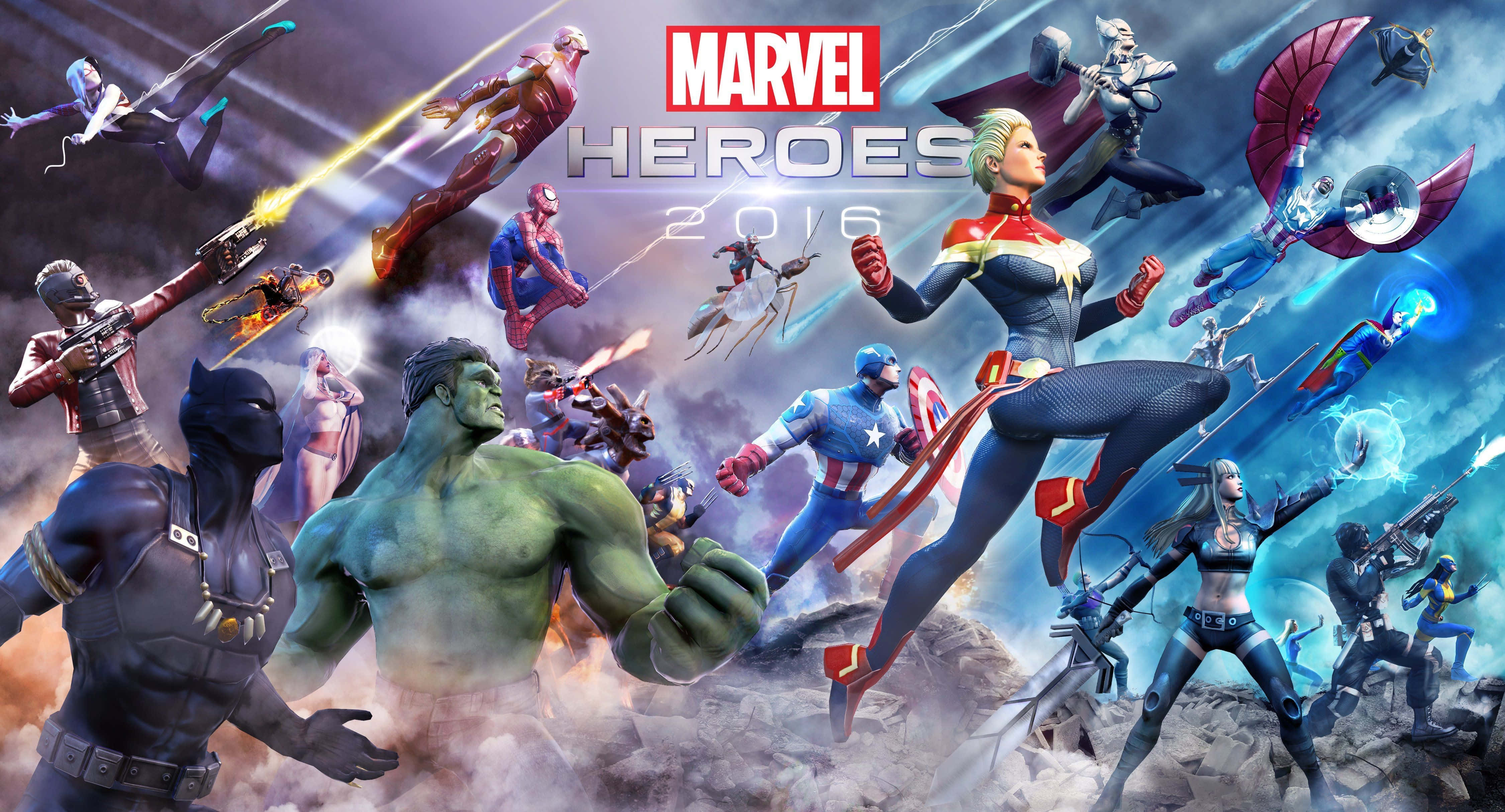 Персонажи Marvel Comics в действии Обои