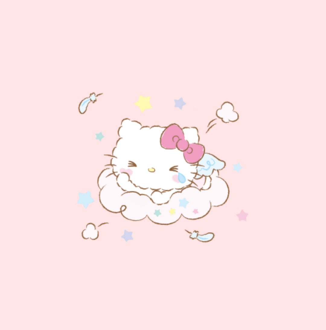 Плачущий ангел Hello Kitty эстетика Обои