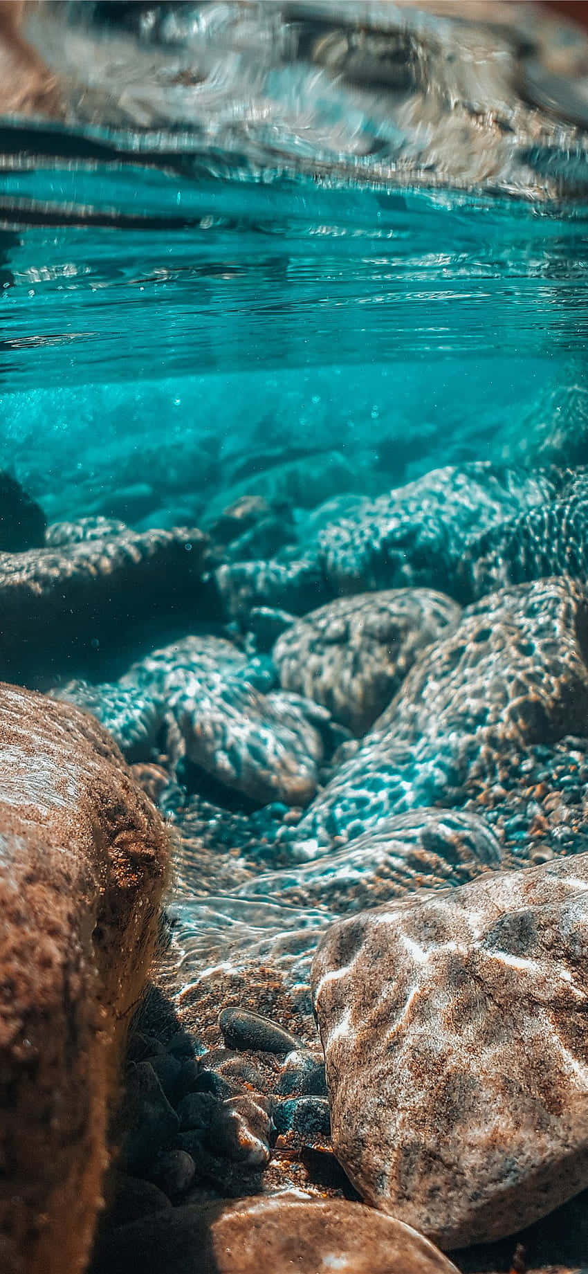 подводные камни и вода Обои
