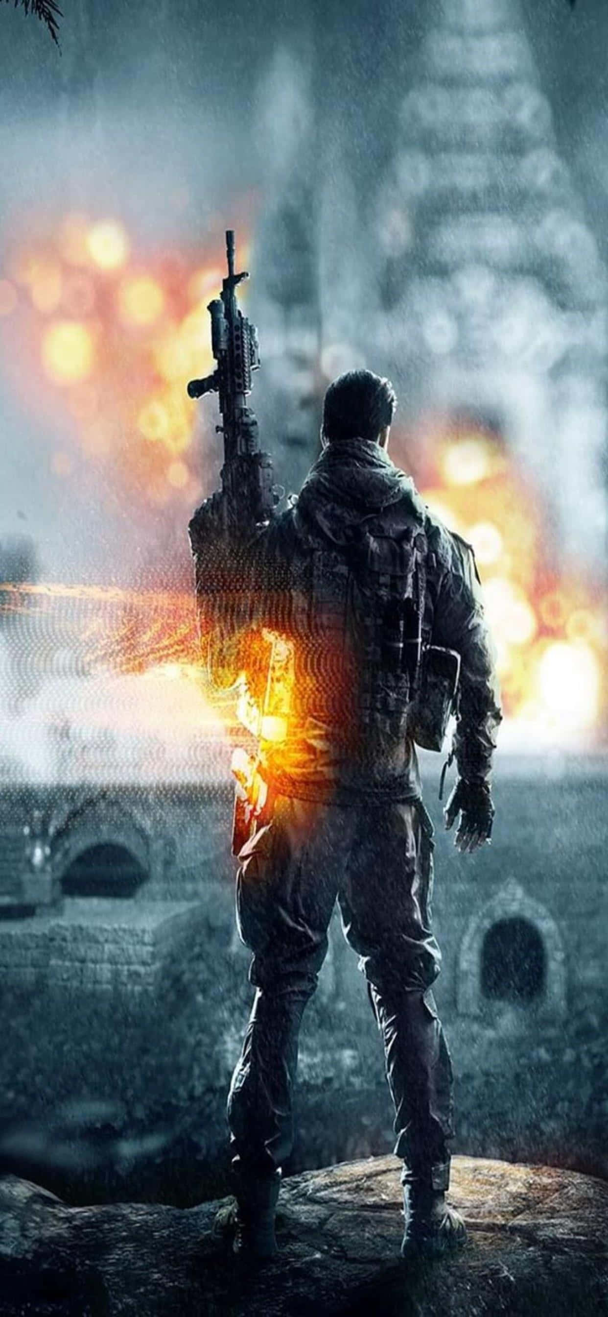 Поле боя, полное волнения на iPhone Xs Max в Battlefield 4 Обои