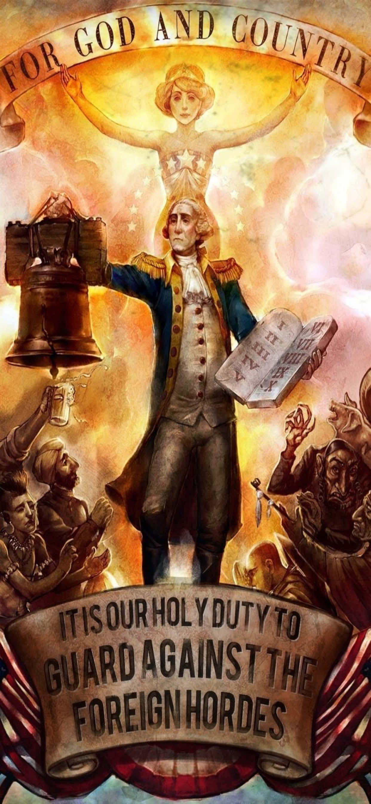 Дизайн постера iPhone Xs Max Bioshock Infinite Заставка Обои
