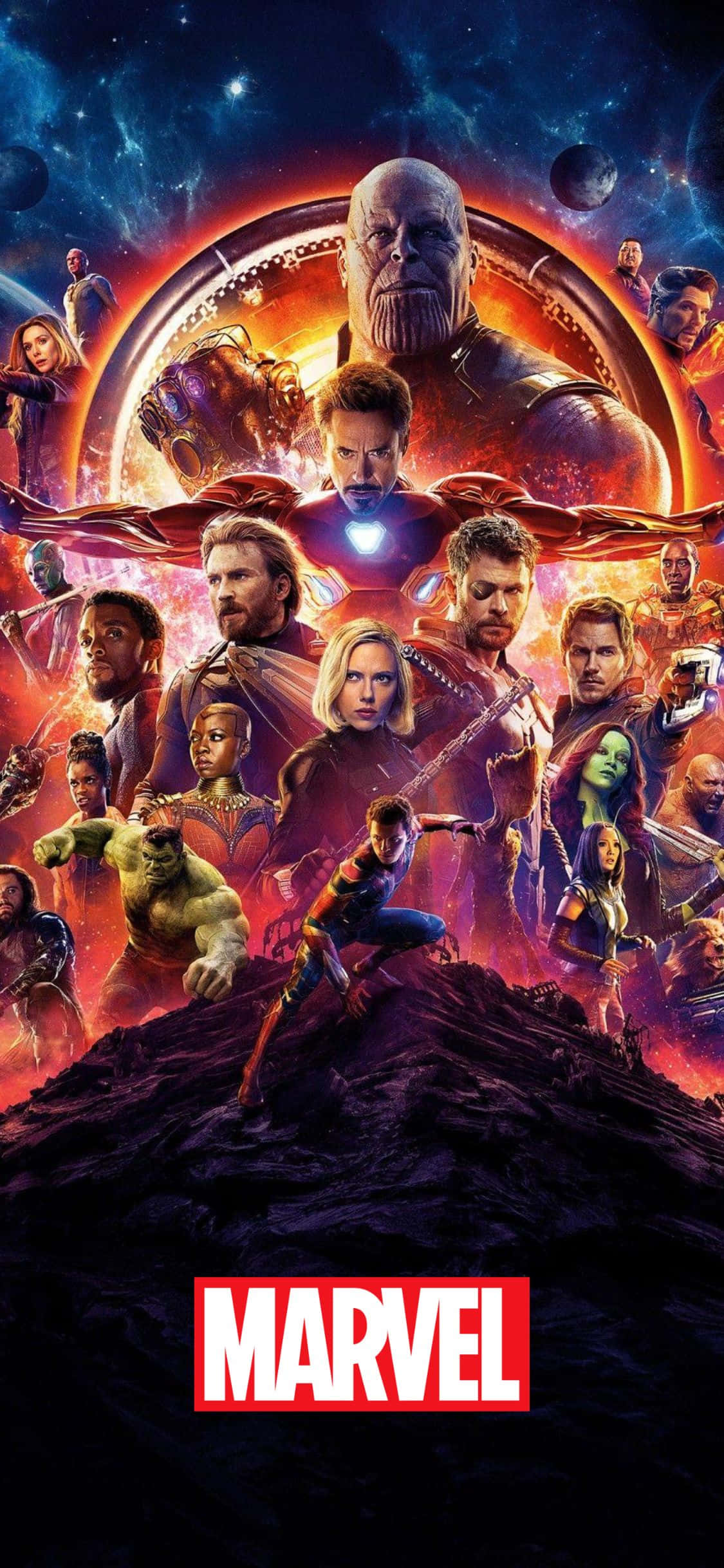 Постер Мстители: Война бесконечности iPhone XS Marvel фон Обои