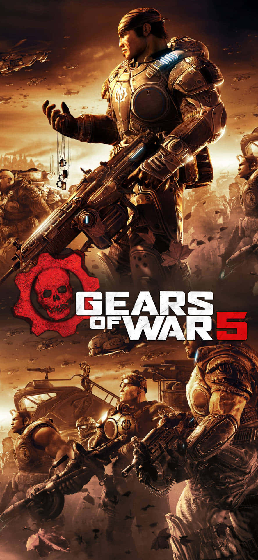 Постер с несколькими персонажами iPhone XS Gears Of War 5 фон Обои