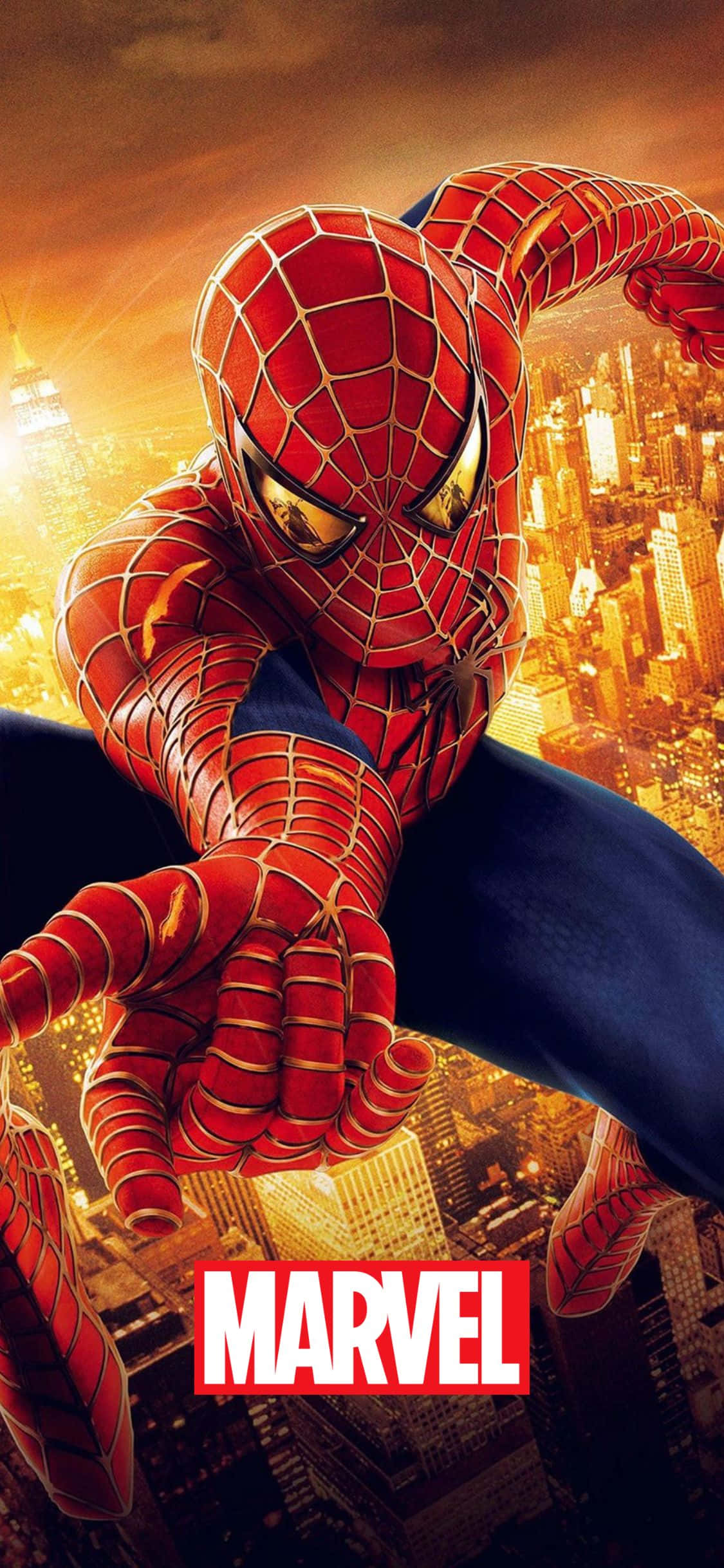 Постер Человек-паук 2 iPhone XS Marvel фон Обои