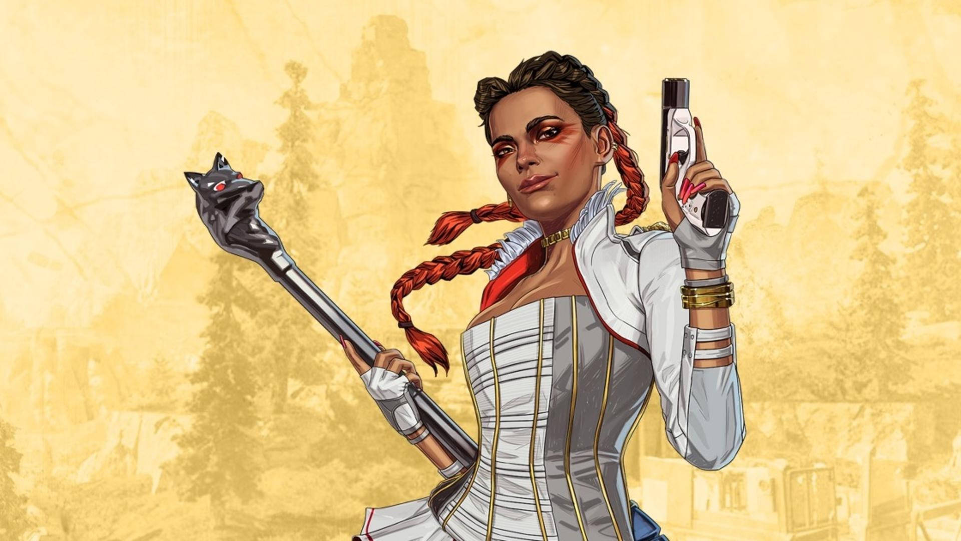 Потрясающий графический арт Лобы из Apex Legends Обои