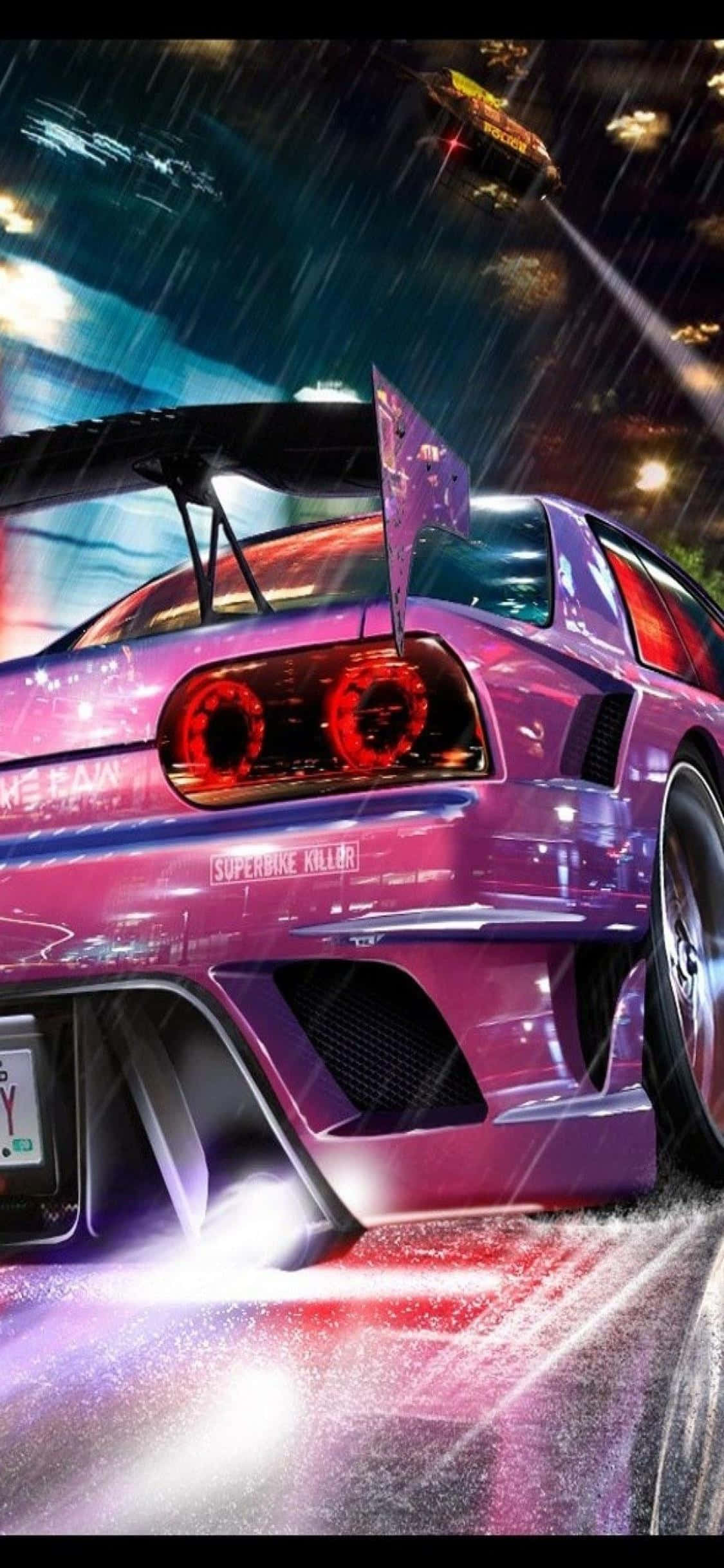 Приготовься к скорости в Need for Speed Heat на iPhone Xs Обои