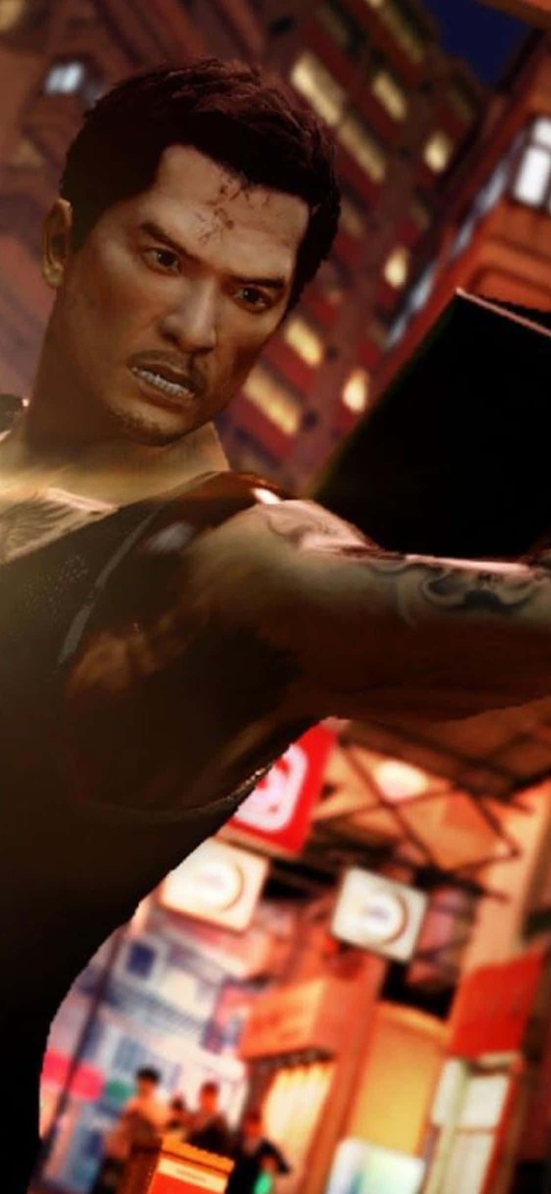 Прямой удар в Sleeping Dogs для iPhone XS Обои