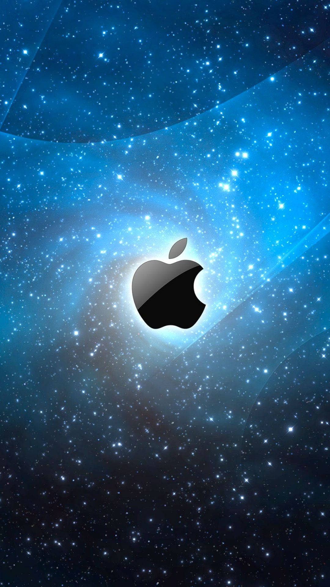Логотип Apple на синем фоне: обои для iPhone — Айфон Обои