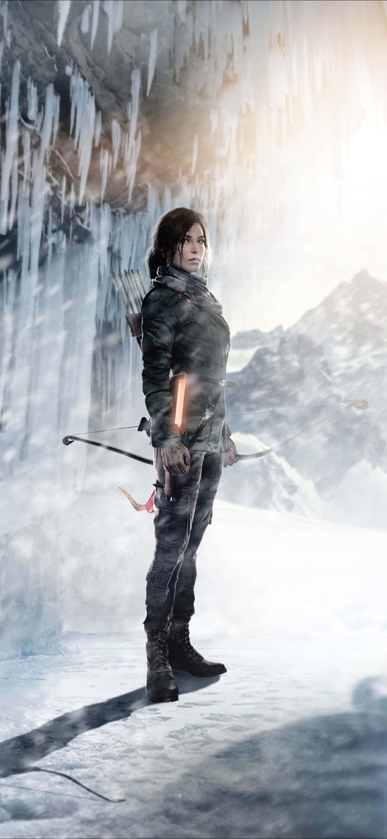 «Раскрывайте тайны и отправляйтесь в приключения на вашем iPhone Xs Max с Rise of the Tomb Raider» Обои