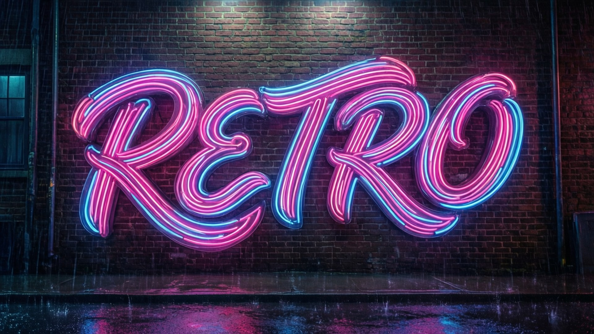 Ретро Неон Обои