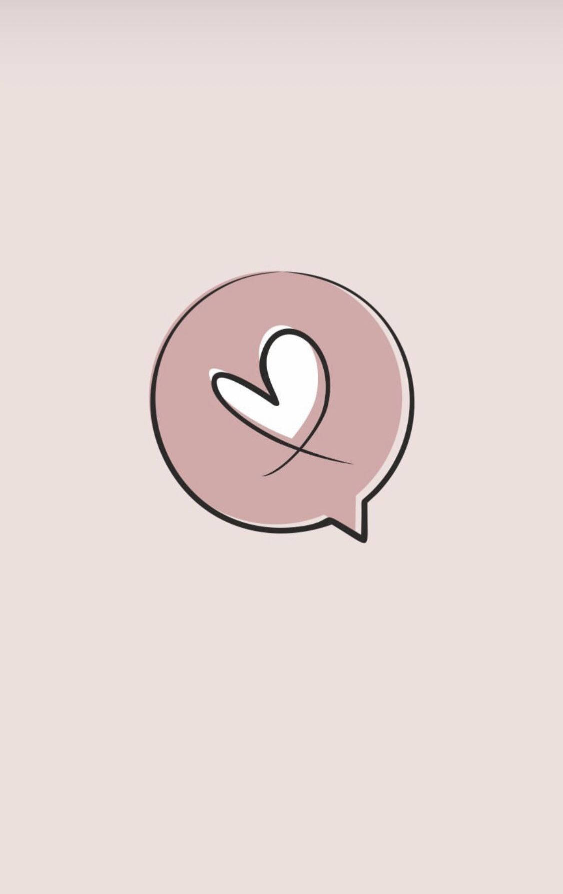 Речевой пузырь с сердцем для Instagram Stories Обои