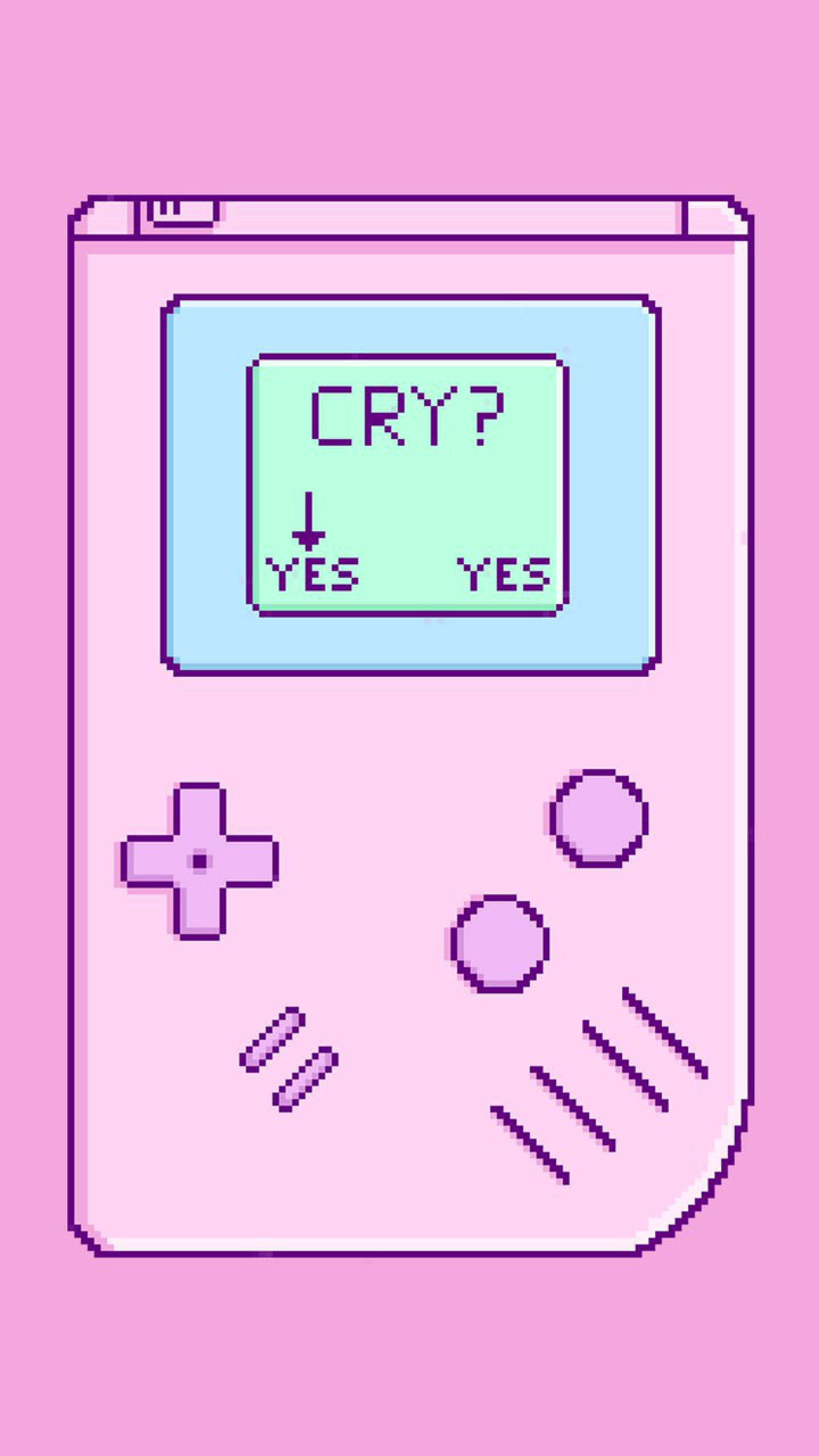 Розовый Game Boy с меню плача Обои