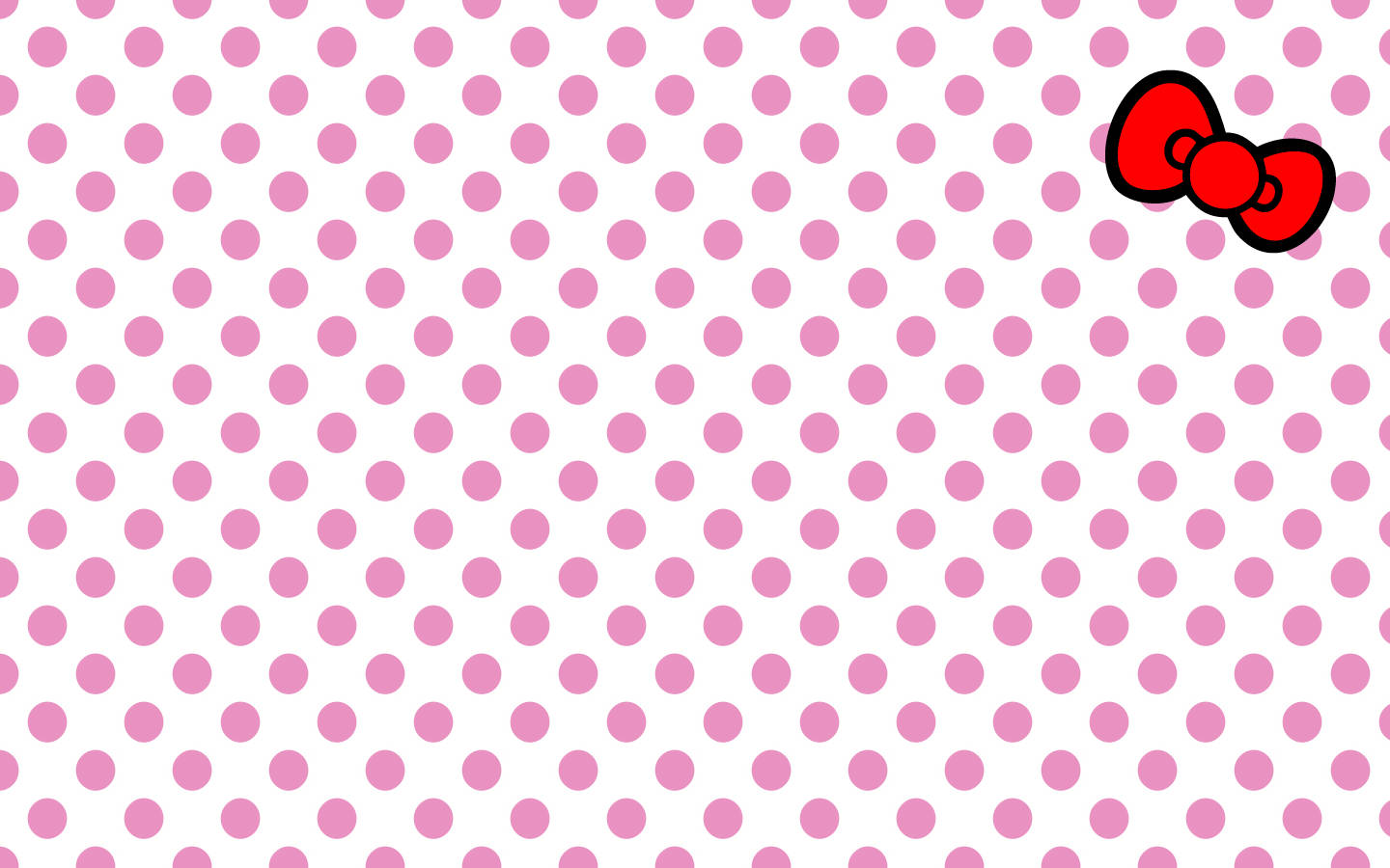 Розовый рисунок Hello Kitty в горошек Обои