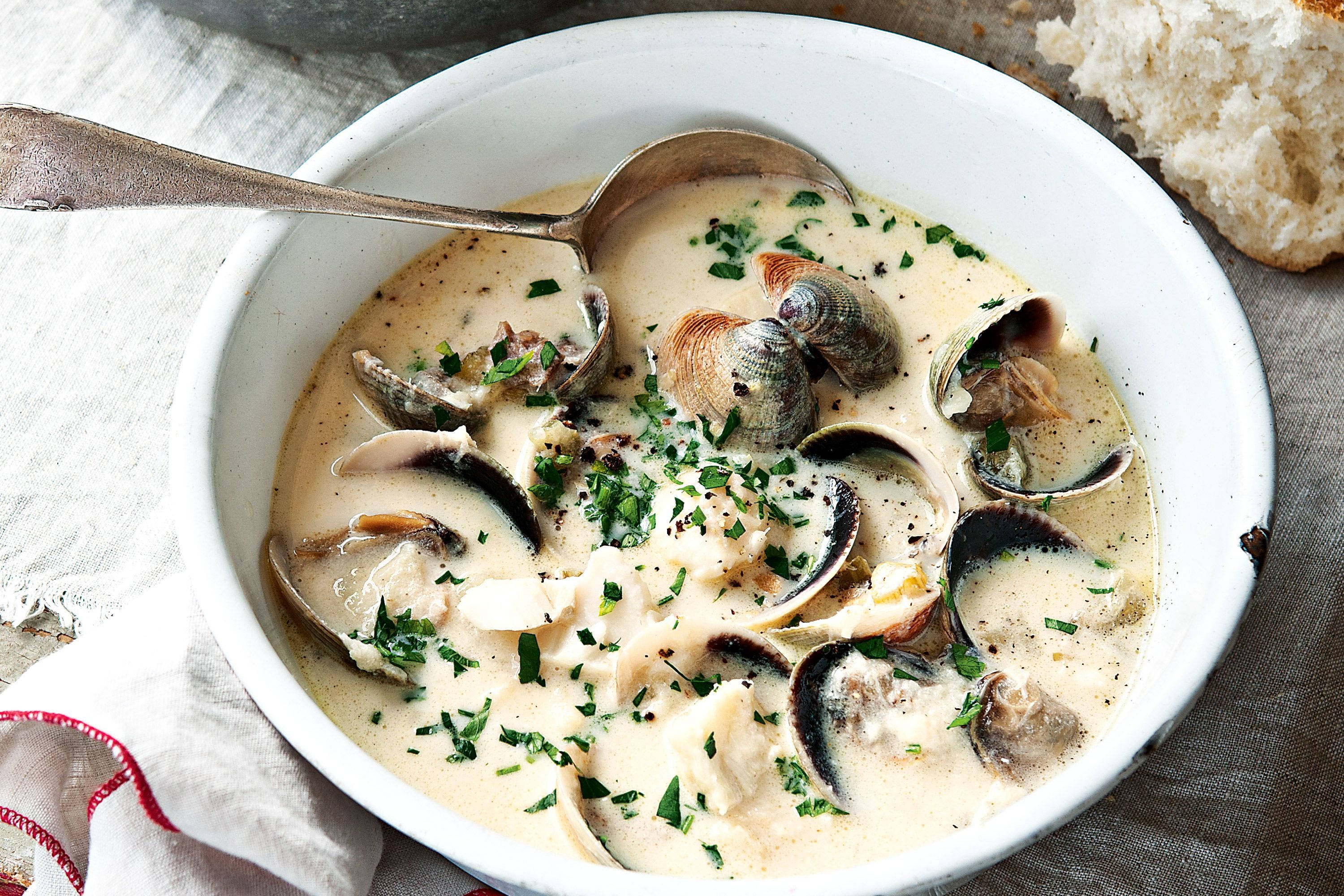 Рыбный суп с моллюсками Обои