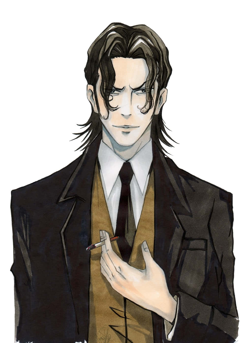 Сакуя Тогане, загадочный персонаж из Psycho-Pass, принимает серьезную позу. Обои