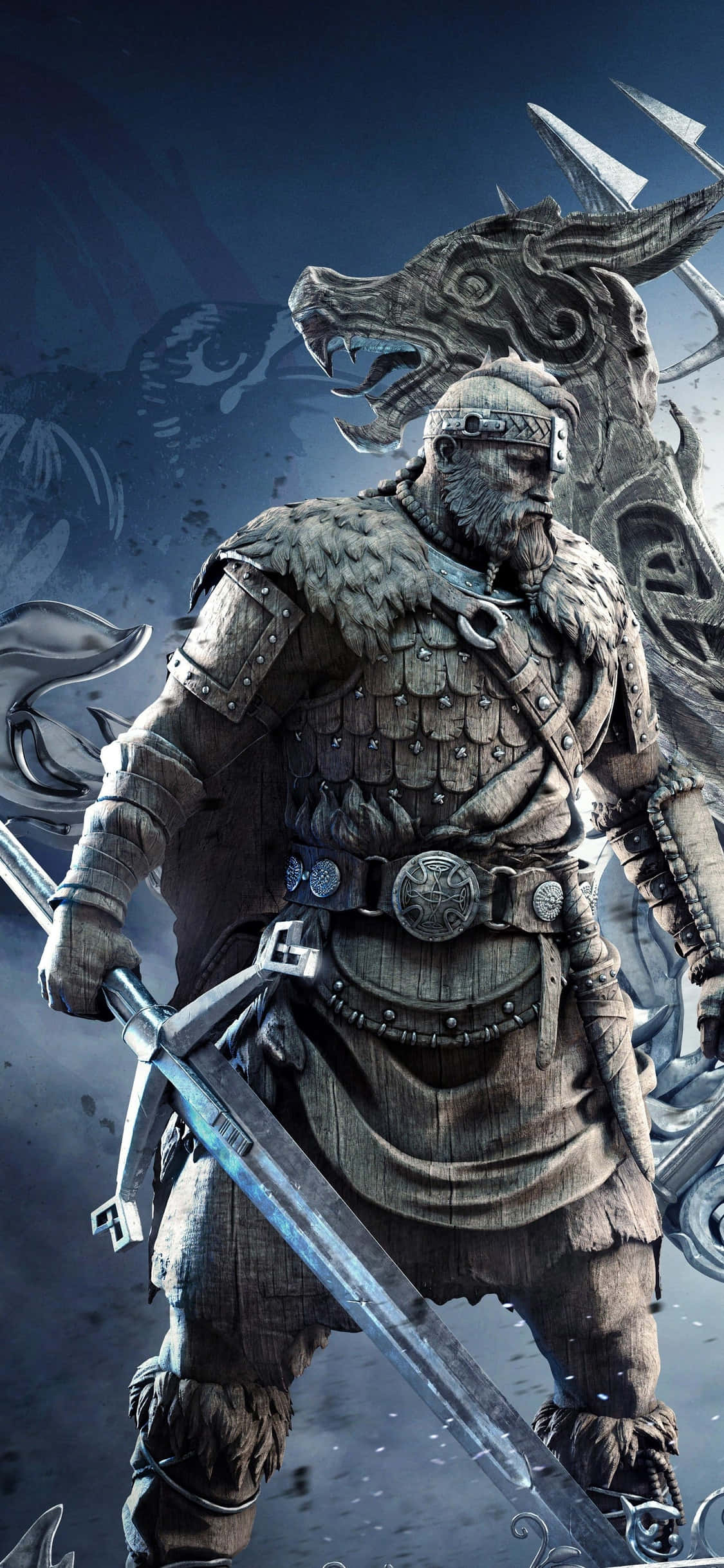 Самурай против дракона — Android For Honor фон Обои