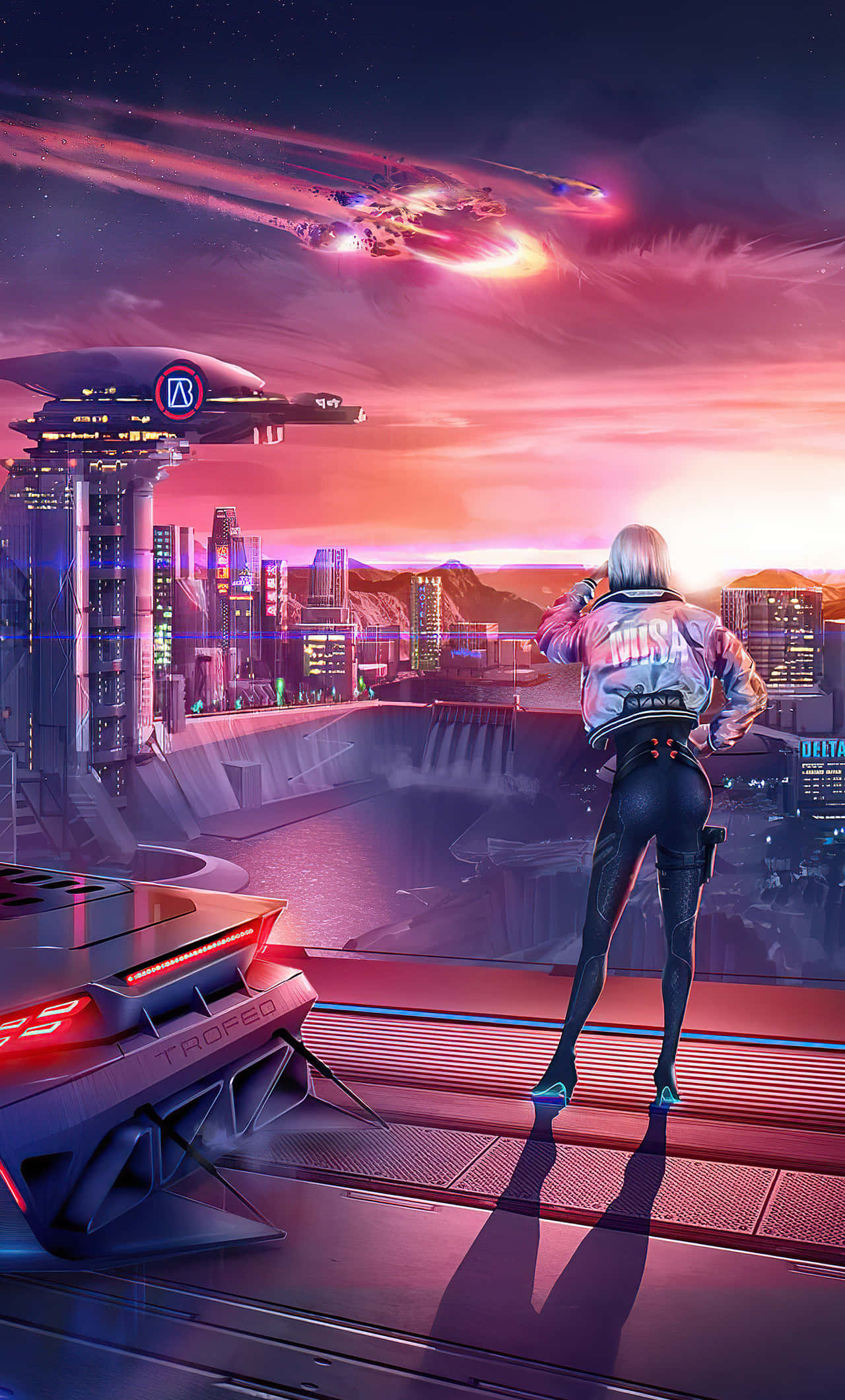 «Сверкающий мегаполис Найт-Сити в захватывающе футуристическом мире Cyberpunk.» Обои