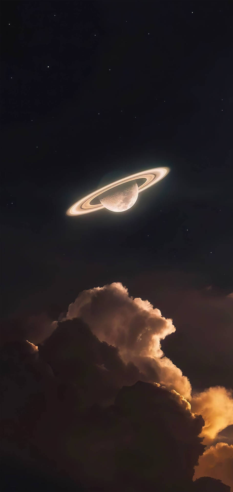Светящийся Сатурн 4K