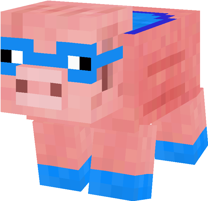 Свинья из Minecraft в синих очках Обои