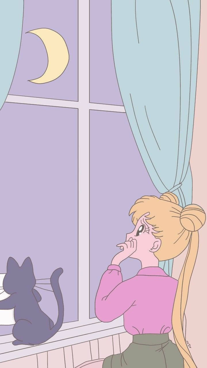 Сейлор Мун мягкая эстетика Обои