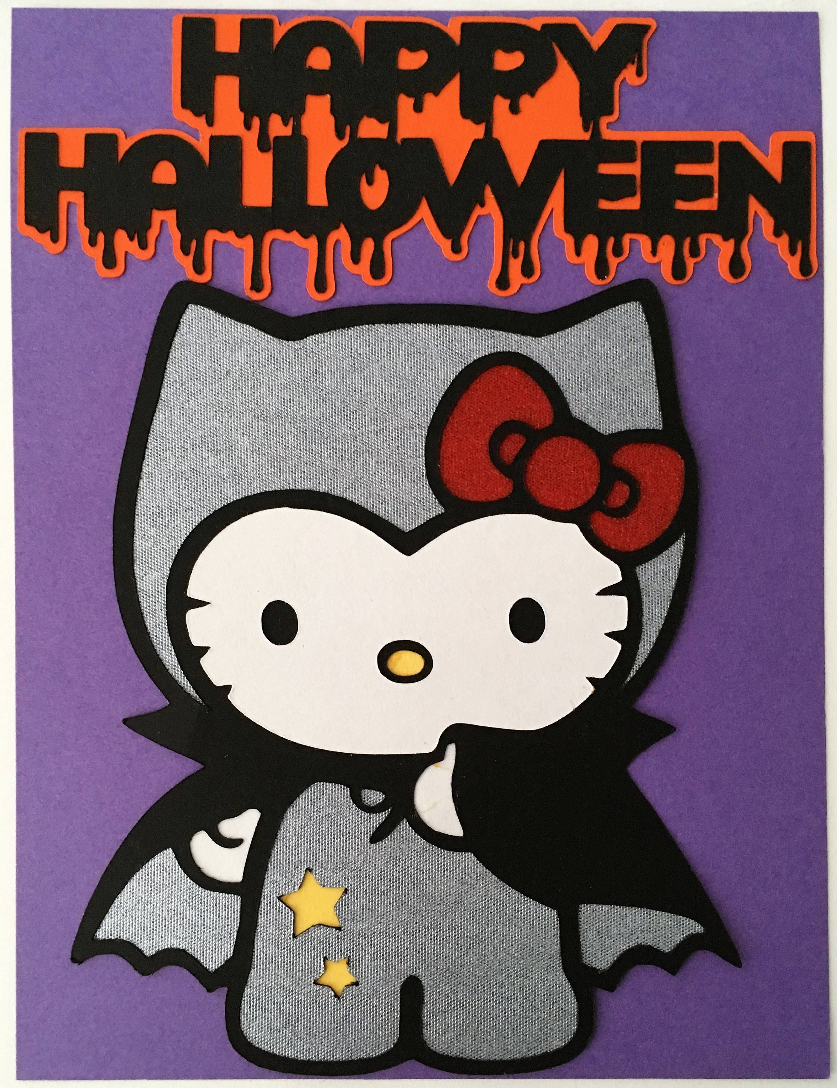 Серая летучая мышь Hello Kitty Хэллоуин Обои