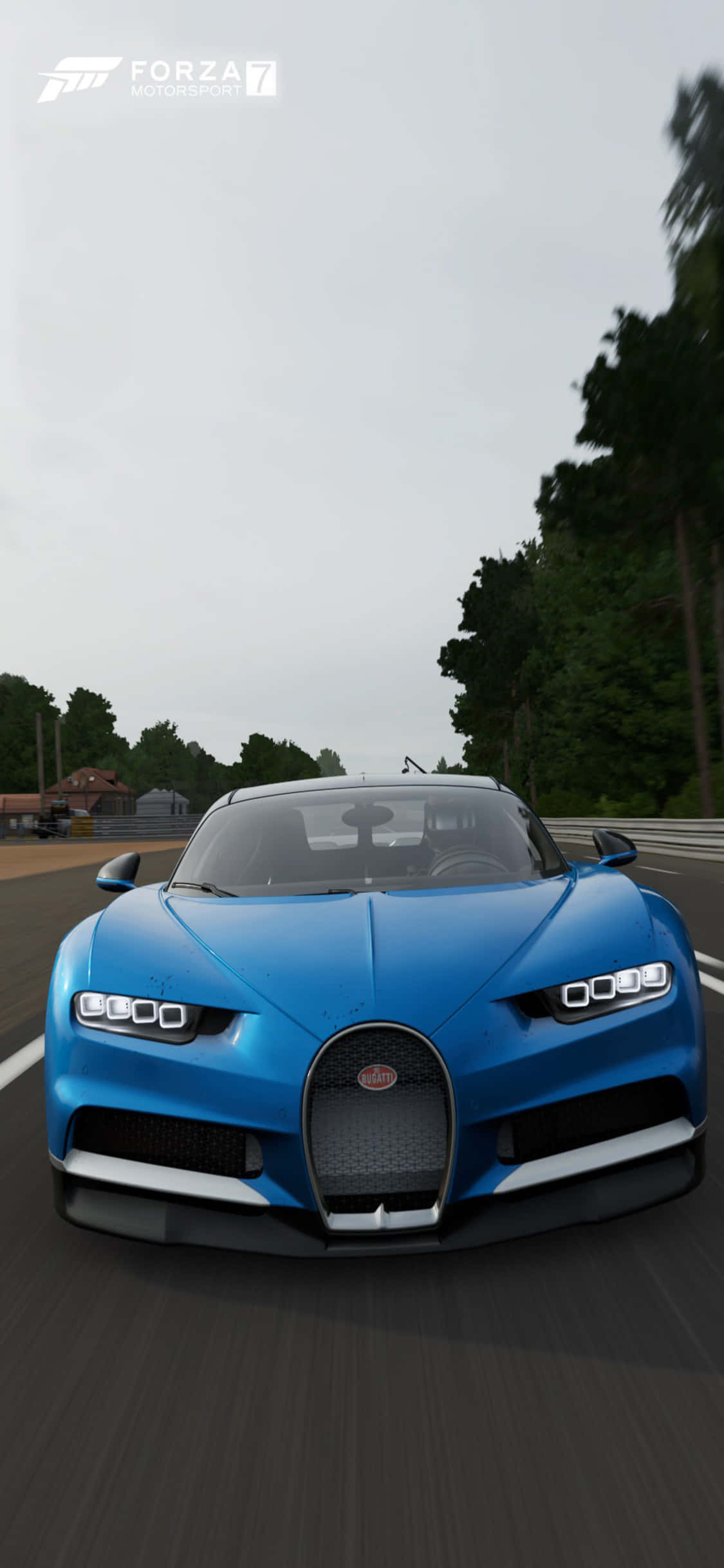 Синий Bugatti Chiron iPhone X Forza Motorsport 7 Фон Обои
