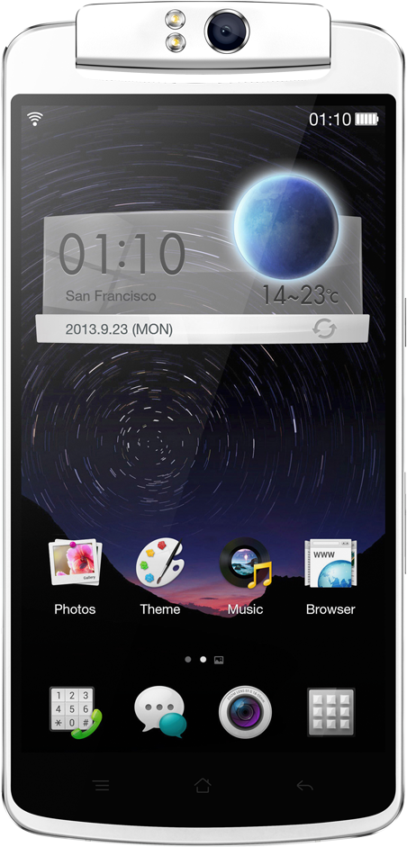 Смартфон Oppo вид спереди дисплей Обои
