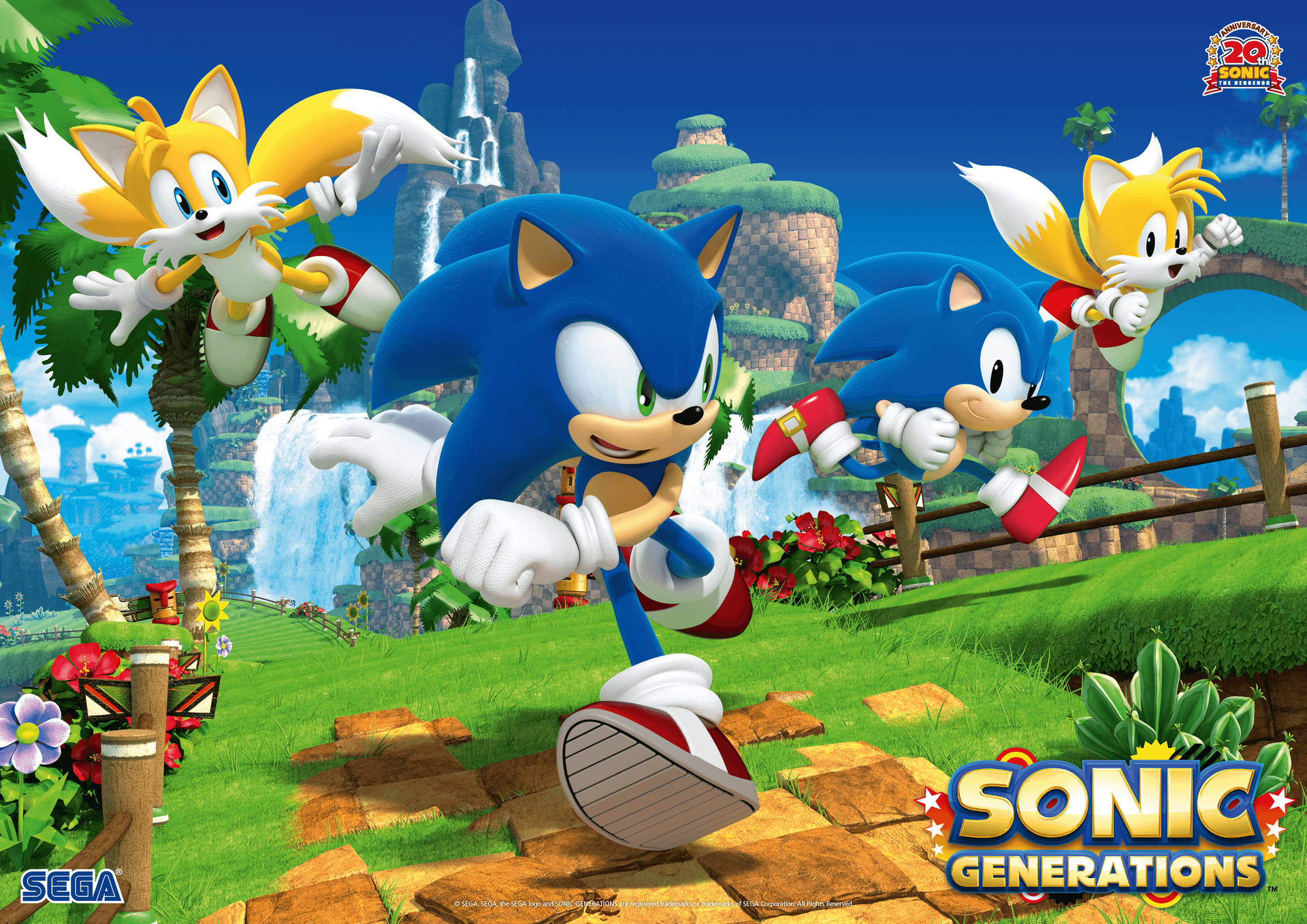 Обои с Соником и Тейлзом из игры Sonic Generations.